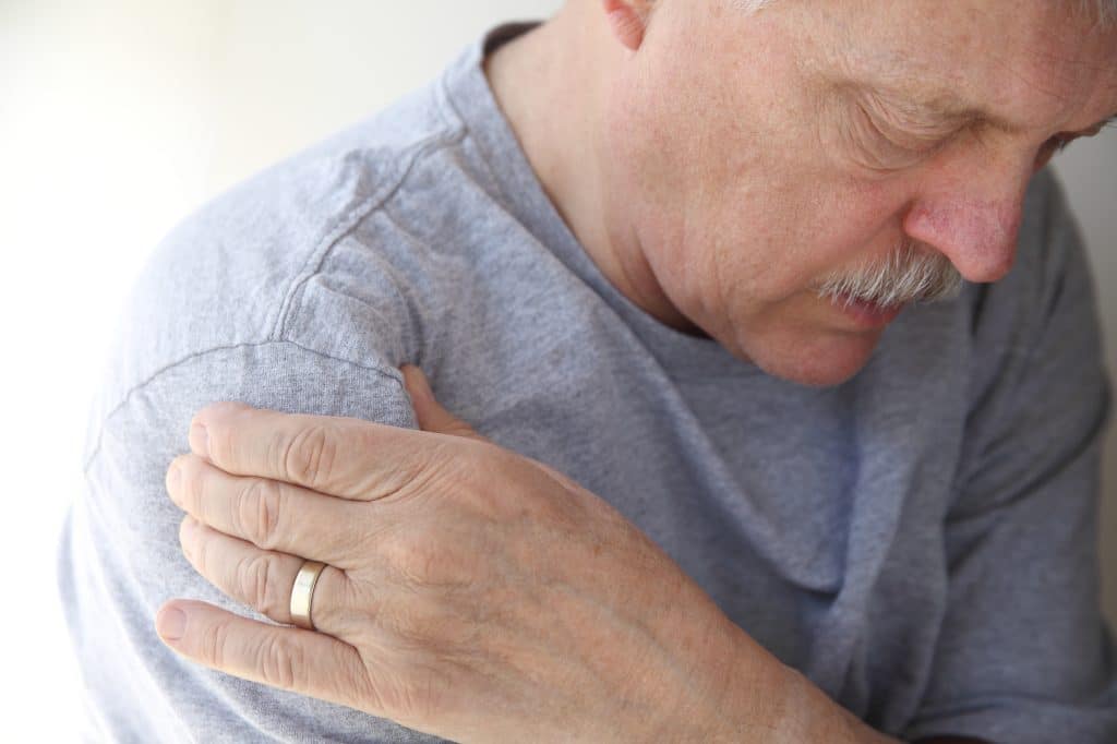 shoulder pain in a senior man